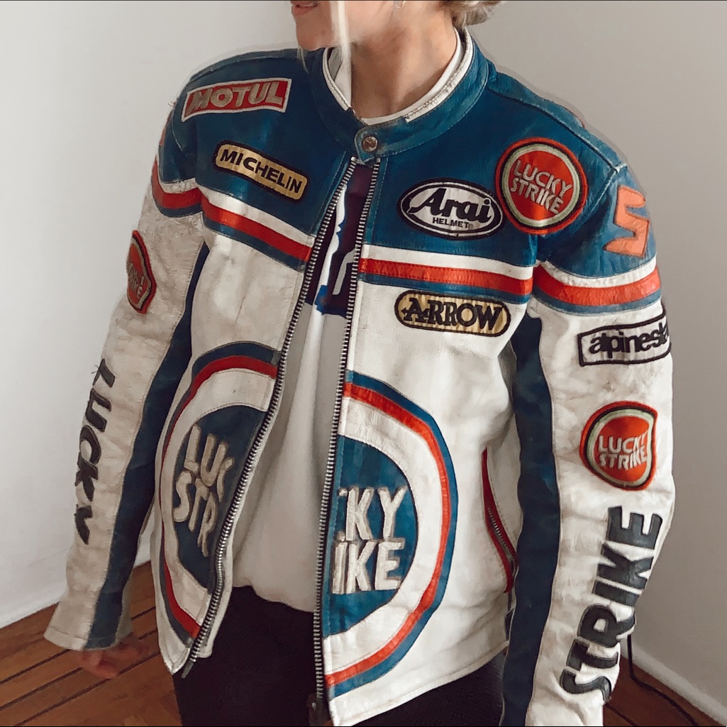 ( )Vintage Leather Jacket